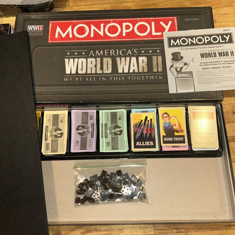 Monopoly World War II 2 Board Game We're All In This Together‎ 100% COMPLETE LNC